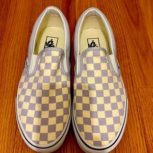 Purple and cream checkered vans size 9.5 women’s